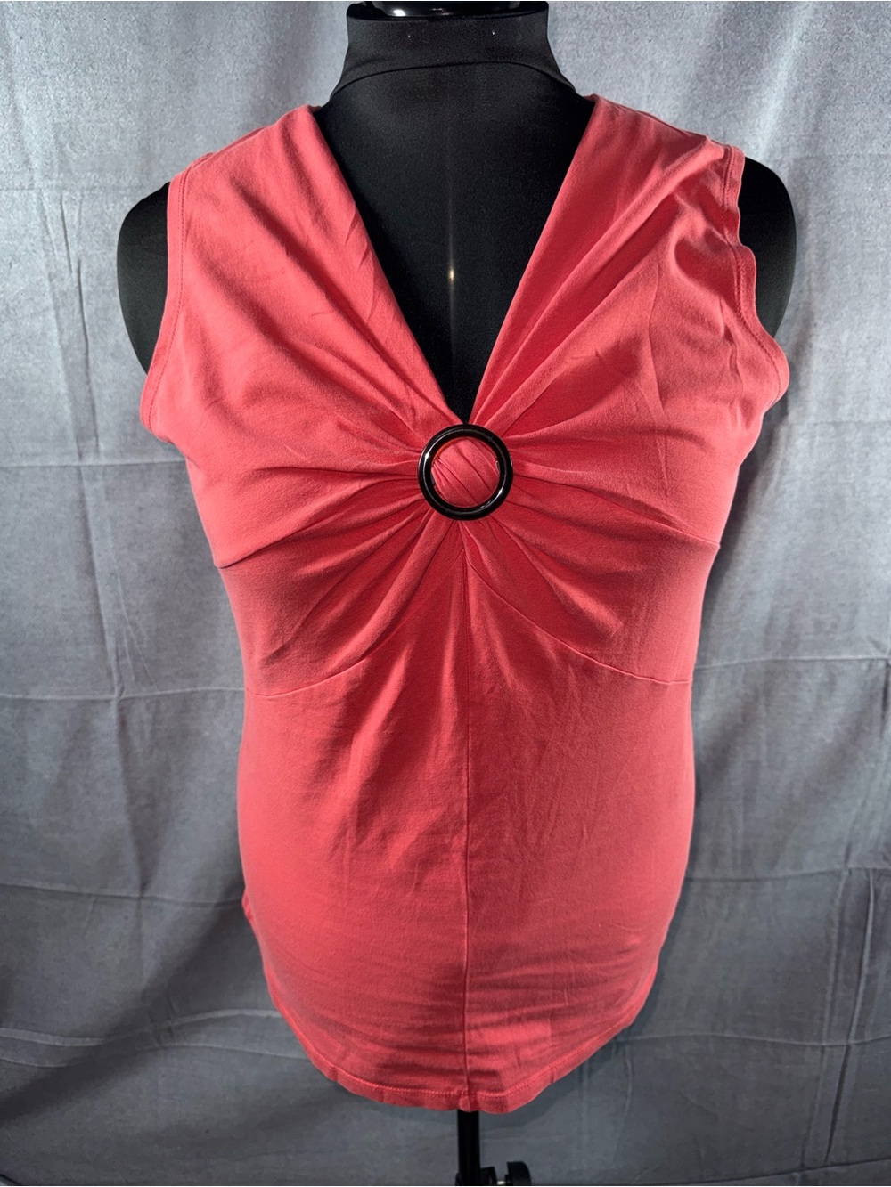 2951-Nine West Coral Sleeveless Ring-Detail Tank Top